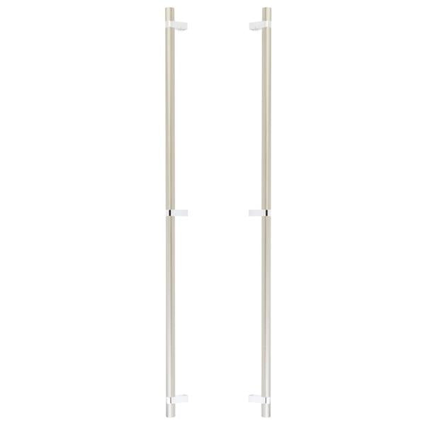 Emtek - Glass Shower Door Back to Back, Select Bar Appliance Pull 36 Inch C-C, Rectangular Bar Stem, Smooth Bar