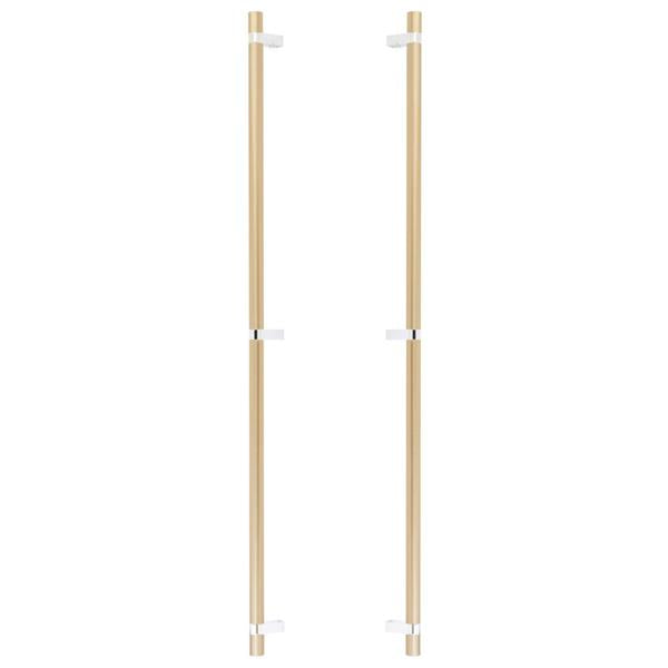 Emtek - Glass Shower Door Back to Back, Select Bar Appliance Pull 36 Inch C-C, Rectangular Bar Stem, Smooth Bar