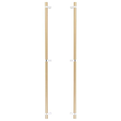 Emtek - Glass Shower Door Back to Back, Select Bar Appliance Pull 36 Inch C-C, Rectangular Bar Stem, Smooth Bar