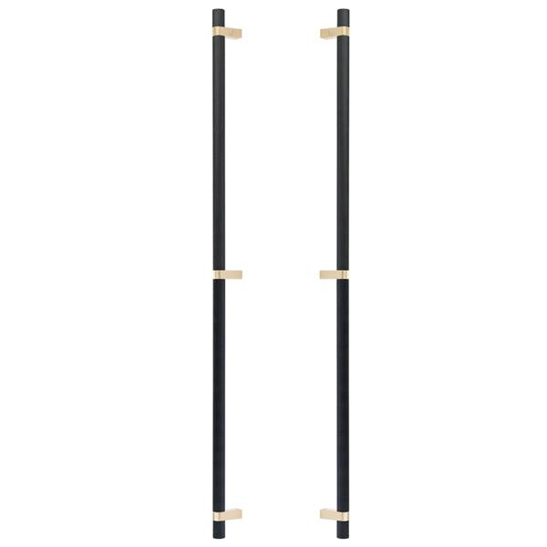 Emtek - Glass Shower Door Back to Back, Select Bar Appliance Pull 36 Inch C-C, Rectangular Bar Stem, Knurled Bar