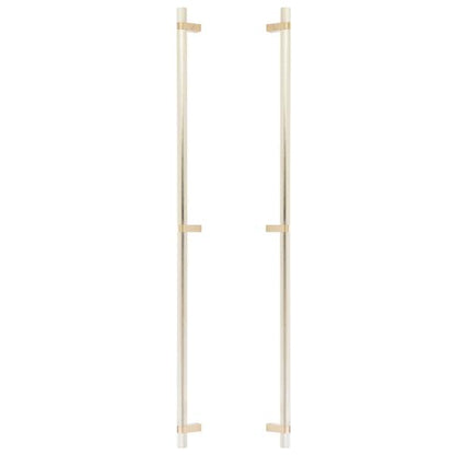 Emtek - Glass Shower Door Back to Back, Select Bar Appliance Pull 36 Inch C-C, Rectangular Bar Stem, Knurled Bar