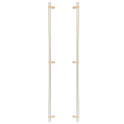 Emtek - Glass Shower Door Back to Back, Select Bar Appliance Pull 36 Inch C-C, Rectangular Bar Stem, Knurled Bar