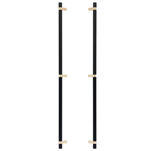 Emtek - Glass Shower Door Back to Back, Select Bar Appliance Pull 36 Inch C-C, Rectangular Bar Stem, Knurled Bar