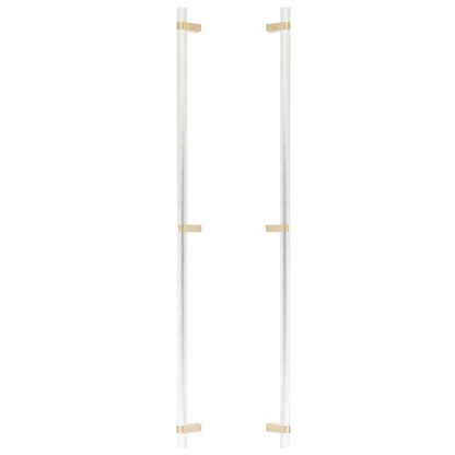 Emtek - Glass Shower Door Back to Back, Select Bar Appliance Pull 36 Inch C-C, Rectangular Bar Stem, Knurled Bar
