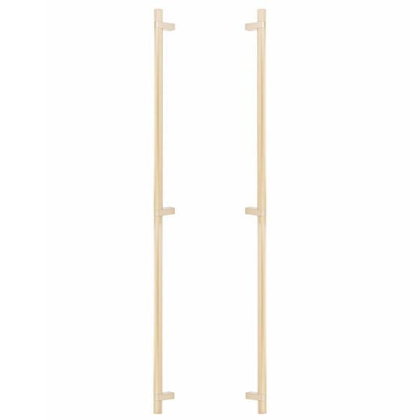 Emtek - Glass Shower Door Back to Back, Select Bar Appliance Pull 36 Inch C-C, Rectangular Bar Stem, Knurled Bar
