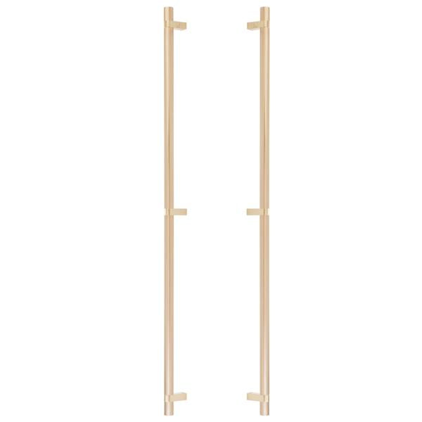 Emtek - Glass Shower Door Back to Back, Select Bar Appliance Pull 36 Inch C-C, Rectangular Bar Stem, Smooth Bar