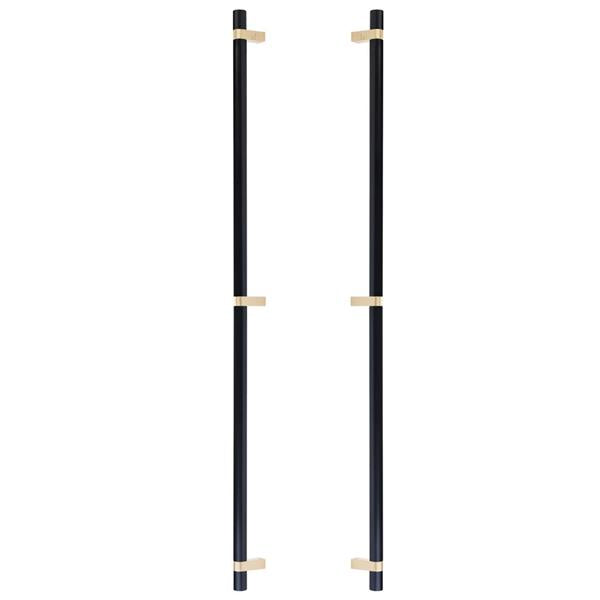 Emtek - Glass Shower Door Back to Back, Select Bar Appliance Pull 36 Inch C-C, Rectangular Bar Stem, Smooth Bar