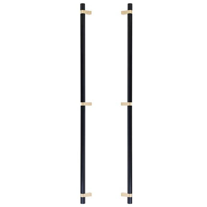 Emtek - Glass Shower Door Back to Back, Select Bar Appliance Pull 36 Inch C-C, Rectangular Bar Stem, Smooth Bar