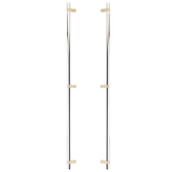 Emtek - Glass Shower Door Back to Back, Select Bar Appliance Pull 36 Inch C-C, Rectangular Bar Stem, Smooth Bar
