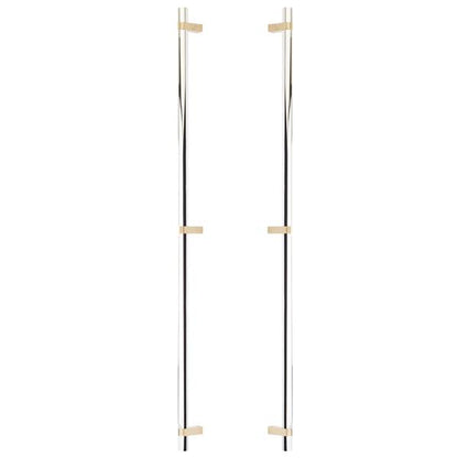 Emtek - Glass Shower Door Back to Back, Select Bar Appliance Pull 36 Inch C-C, Rectangular Bar Stem, Smooth Bar