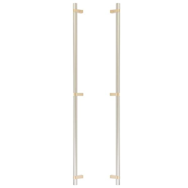 Emtek - Back to Back, Select Bar Appliance Pull 36 Inch C-C, Rectangular Bar Stem, Smooth Bar