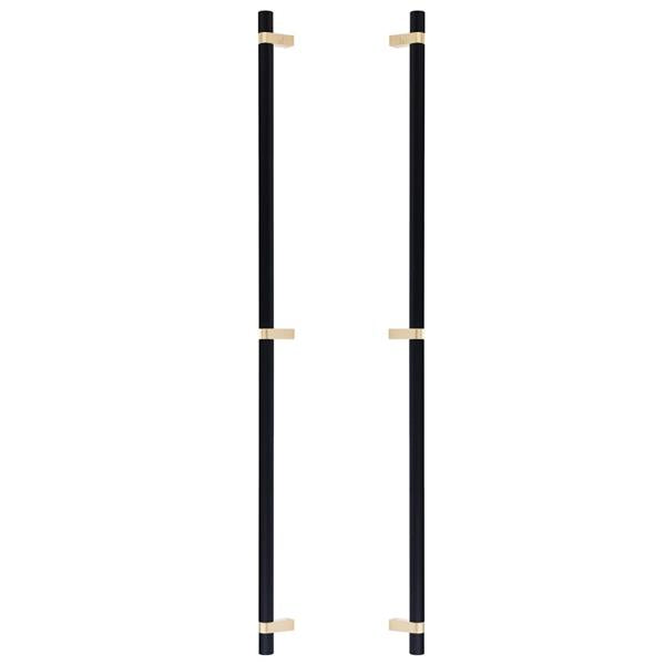 Emtek - Glass Shower Door Back to Back, Select Bar Appliance Pull 36 Inch C-C, Rectangular Bar Stem, Smooth Bar