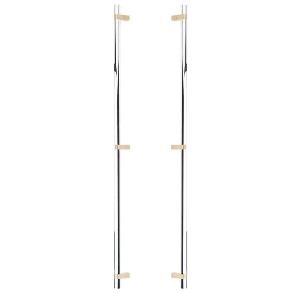 Emtek - Glass Shower Door Back to Back, Select Bar Appliance Pull 36 Inch C-C, Rectangular Bar Stem, Smooth Bar
