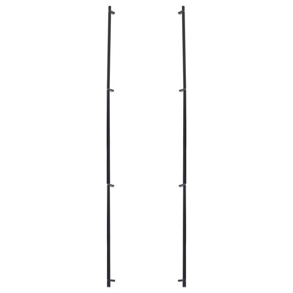 Emtek - Glass Shower Door Back to Back, Select Bar Appliance Pull 54 Inch C-C, Rectangular Bar Stem, Knurled Bar