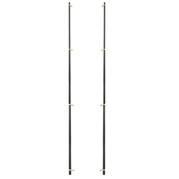 Emtek - Glass Shower Door Back to Back, Select Bar Appliance Pull 54 Inch C-C, Rectangular Bar Stem, Knurled Bar