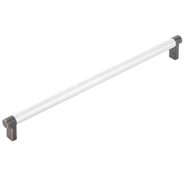 Emtek - Concealed Surface, Select Appliance Pull 12 Inch C-C, Rectangular Stem, Knurled Bar