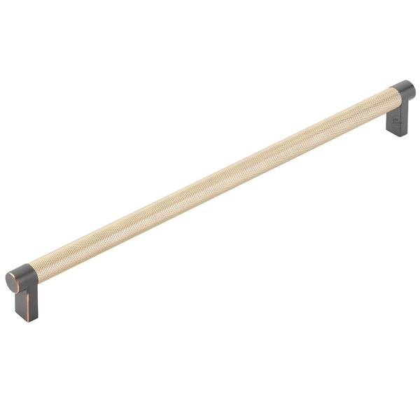 Emtek - Concealed Surface, Select Appliance Pull 12 Inch C-C, Rectangular Stem, Knurled Bar