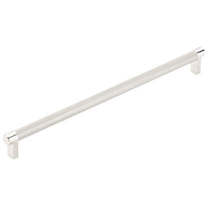 Emtek - Concealed Surface, Select Appliance Pull 12 Inch C-C, Rectangular Stem, Knurled Bar