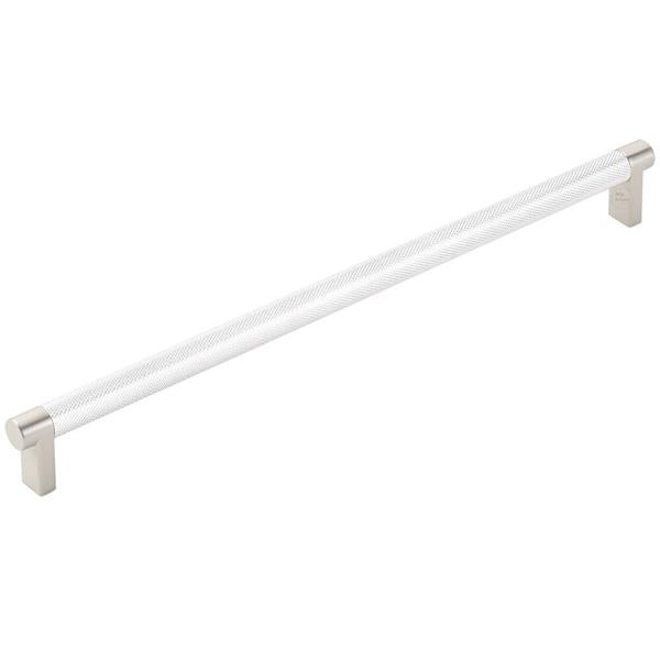 Emtek - Concealed Surface, Select Appliance Pull 12 Inch C-C, Rectangular Stem, Knurled Bar