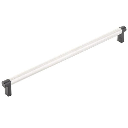 Emtek - Concealed Surface, Select Appliance Pull 12 Inch C-C, Rectangular Stem, Knurled Bar