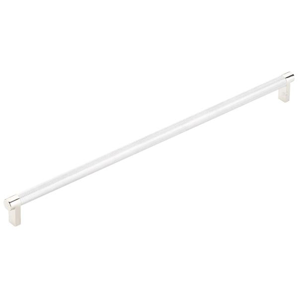 Emtek - Concealed Surface, Select Appliance Pull 18 Inch C-C, Rectangular Stem, Knurled Bar