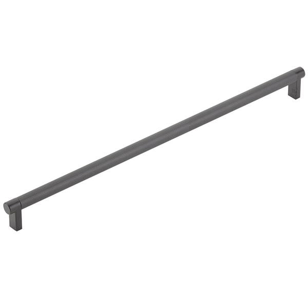 Emtek - Concealed Surface, Select Appliance Pull 18 Inch C-C, Rectangular Stem, Knurled Bar