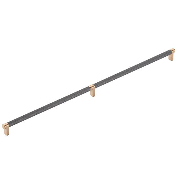 Emtek - Concealed Surface, Select Appliance Pull 24 Inch C-C, Rectangular Stem, Knurled Bar