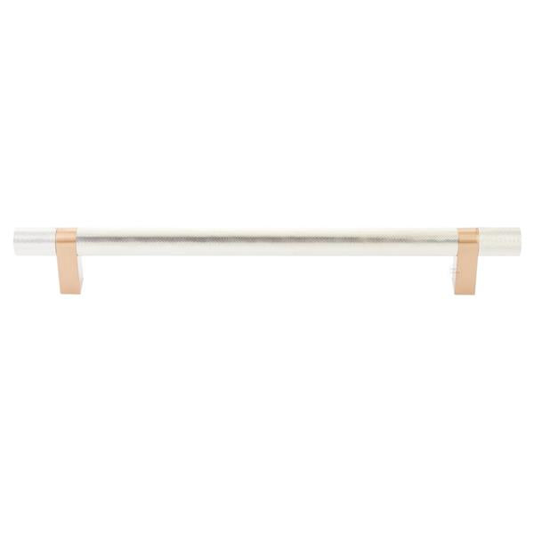 Emtek - Concealed Surface, Select Bar Appliance Pull 12 Inch C-C, Rectangular Bar Stem, Knurled Bar
