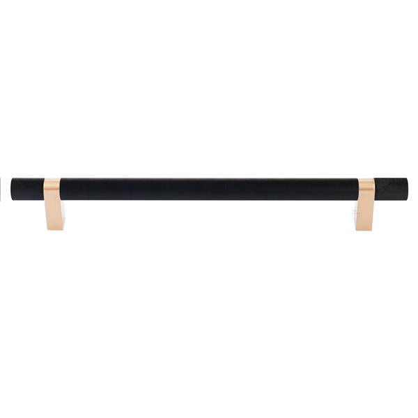 Emtek - Concealed Surface, Select Bar Appliance Pull 12 Inch C-C, Rectangular Bar Stem, Knurled Bar