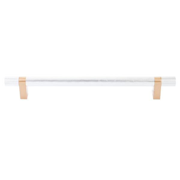 Emtek - Concealed Surface, Select Bar Appliance Pull 12 Inch C-C, Rectangular Bar Stem, Knurled Bar