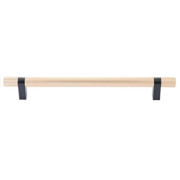 Emtek - Concealed Surface, Select Bar Appliance Pull 12 Inch C-C, Rectangular Bar Stem, Knurled Bar