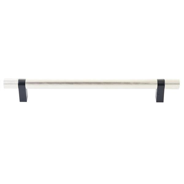 Emtek - Concealed Surface, Select Bar Appliance Pull 12 Inch C-C, Rectangular Bar Stem, Knurled Bar