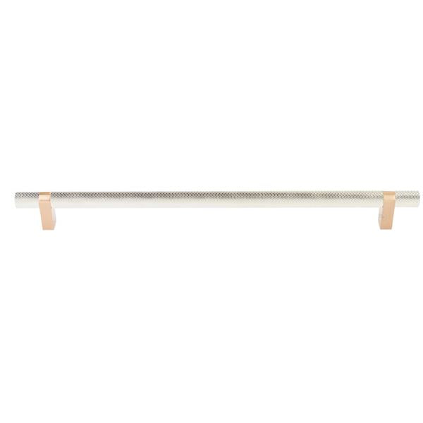 Emtek - Concealed Surface, Select Bar Appliance Pull 18 Inch C-C, Rectangular Bar Stem, Knurled Bar