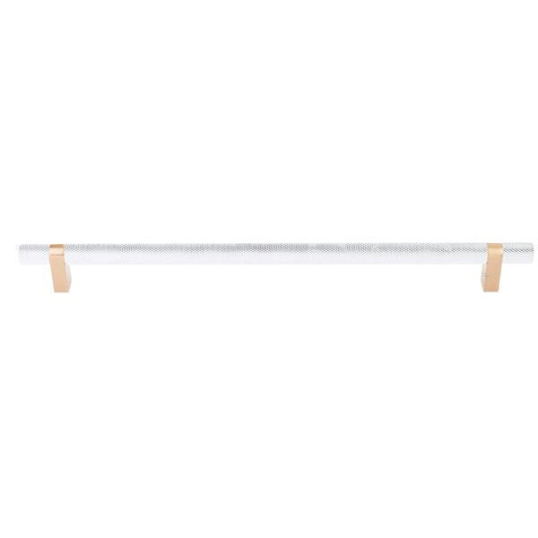 Emtek - Concealed Surface, Select Bar Appliance Pull 18 Inch C-C, Rectangular Bar Stem, Knurled Bar