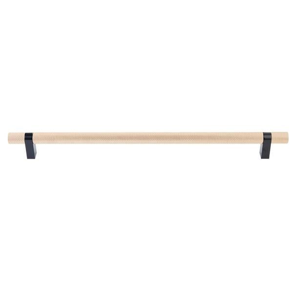 Emtek - Concealed Surface, Select Bar Appliance Pull 18 Inch C-C, Rectangular Bar Stem, Knurled Bar