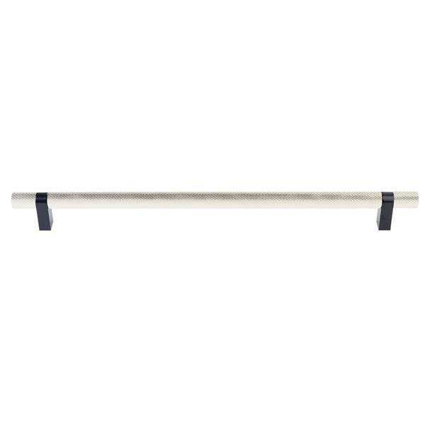 Emtek - Concealed Surface, Select Bar Appliance Pull 18 Inch C-C, Rectangular Bar Stem, Knurled Bar
