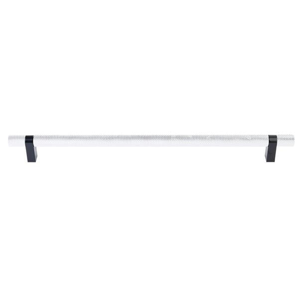 Emtek - Concealed Surface, Select Bar Appliance Pull 18 Inch C-C, Rectangular Bar Stem, Knurled Bar
