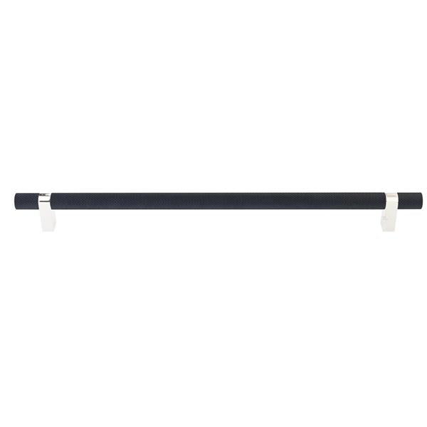Emtek - Concealed Surface, Select Bar Appliance Pull 18 Inch C-C, Rectangular Bar Stem, Knurled Bar