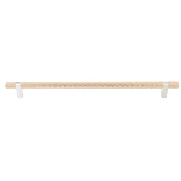 Emtek - Concealed Surface, Select Bar Appliance Pull 18 Inch C-C, Rectangular Bar Stem, Knurled Bar