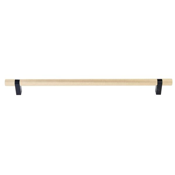 Emtek - Concealed Surface, Select Bar Appliance Pull 18 Inch C-C, Rectangular Bar Stem, Knurled Bar
