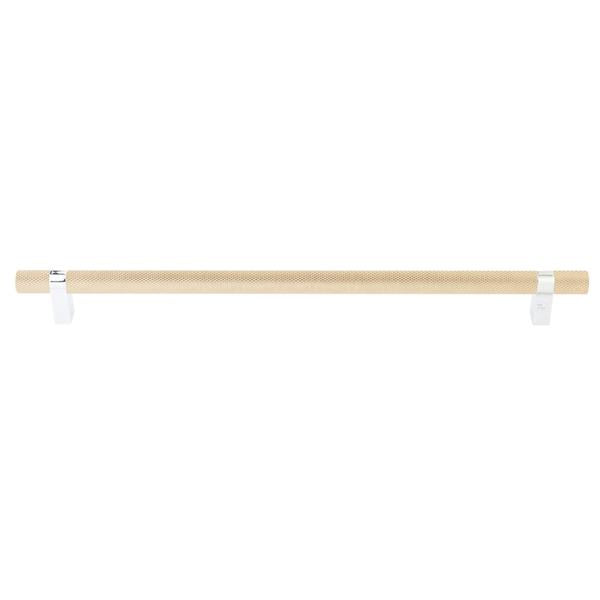 Emtek - Concealed Surface, Select Bar Appliance Pull 18 Inch C-C, Rectangular Bar Stem, Knurled Bar