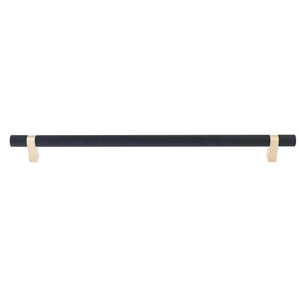 Emtek - Concealed Surface, Select Bar Appliance Pull 18 Inch C-C, Rectangular Bar Stem, Knurled Bar