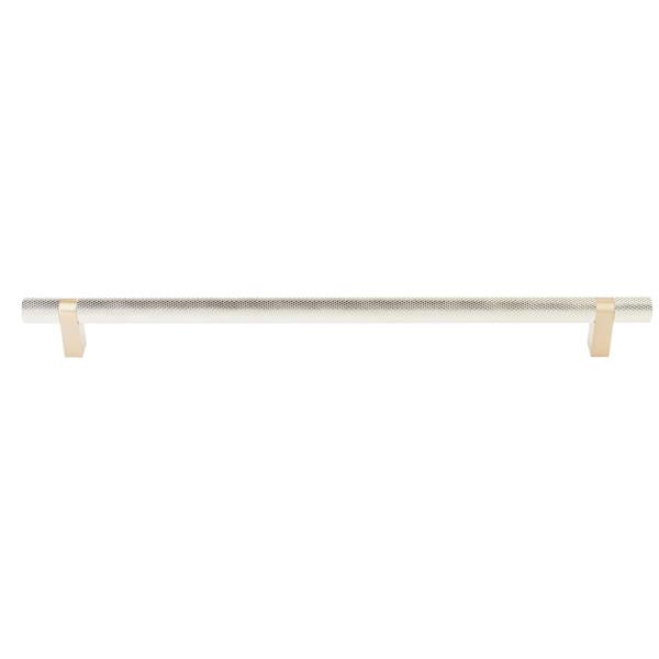 Emtek - Concealed Surface, Select Bar Appliance Pull 18 Inch C-C, Rectangular Bar Stem, Knurled Bar