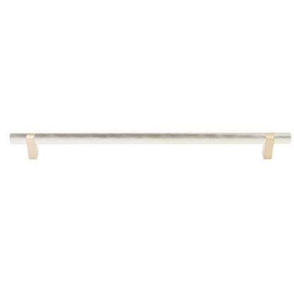 Emtek - Concealed Surface, Select Bar Appliance Pull 18 Inch C-C, Rectangular Bar Stem, Knurled Bar