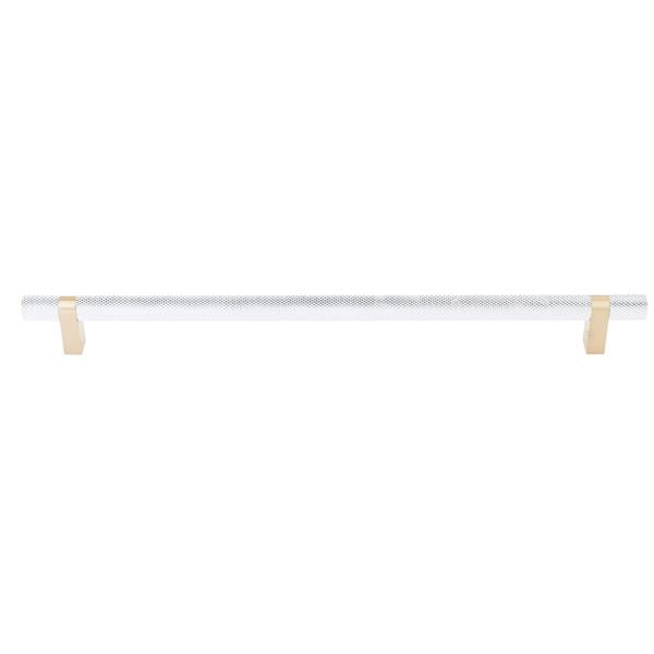 Emtek - Concealed Surface, Select Bar Appliance Pull 18 Inch C-C, Rectangular Bar Stem, Knurled Bar