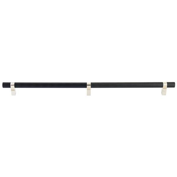 Emtek - Concealed Surface, Select Bar Appliance Pull 24 Inch C-C, Rectangular Bar Stem, Knurled Bar