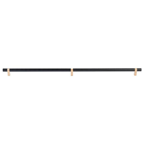 Emtek - Concealed Surface, Select Bar Appliance Pull 36 Inch C-C, Rectangular Bar Stem, Knurled Bar