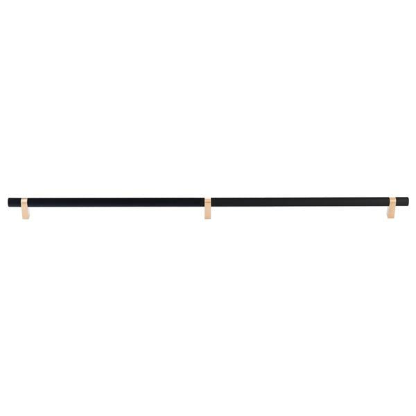 Emtek - Concealed Surface, Select Bar Appliance Pull 36 Inch C-C, Rectangular Bar Stem, Knurled Bar