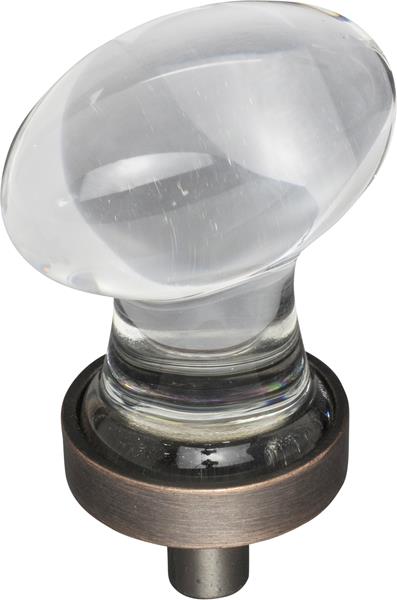 Jeffrey Alexander - 1-1/4 Inch Overall Length Football Glass Harlow Cabinet Knob