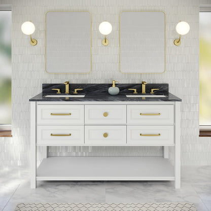 Jeffrey Alexander - Kipling 60 Inch W  Double Basin Bathroom Vanity Set